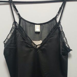 NEW JAPNA LOUNGE BLACK ADJUSTABLE STRAP LACE V-NECK CAMISOLE SIZE LARGE